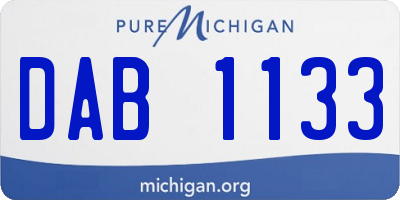 MI license plate DAB1133
