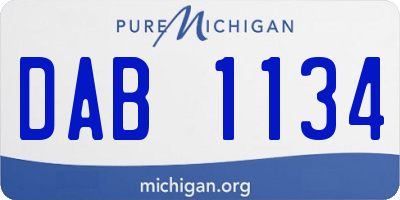 MI license plate DAB1134