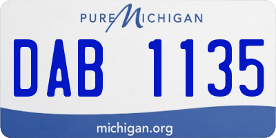 MI license plate DAB1135
