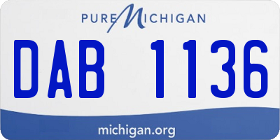 MI license plate DAB1136