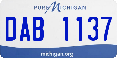 MI license plate DAB1137