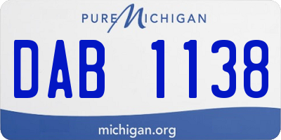 MI license plate DAB1138