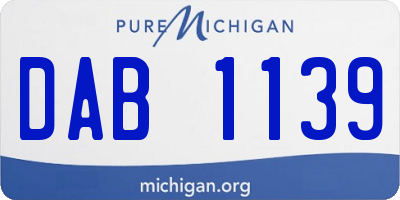 MI license plate DAB1139