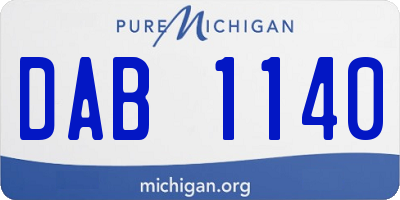 MI license plate DAB1140
