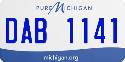 MI license plate DAB1141