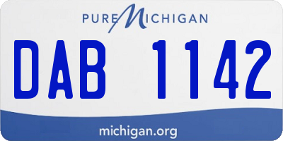 MI license plate DAB1142