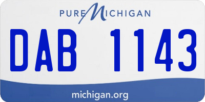 MI license plate DAB1143