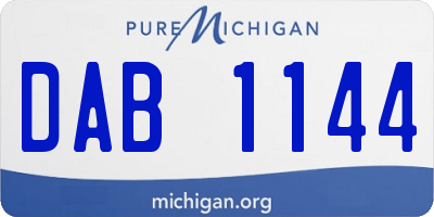 MI license plate DAB1144