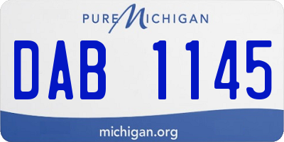 MI license plate DAB1145