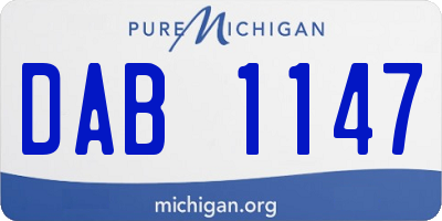 MI license plate DAB1147