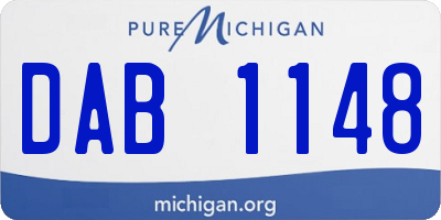 MI license plate DAB1148