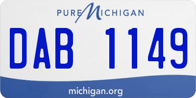 MI license plate DAB1149