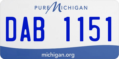 MI license plate DAB1151