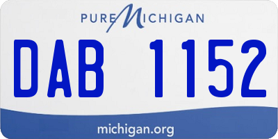 MI license plate DAB1152