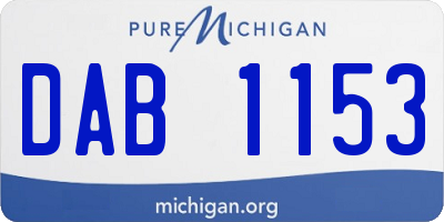 MI license plate DAB1153