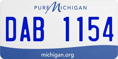 MI license plate DAB1154