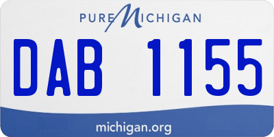 MI license plate DAB1155