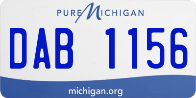 MI license plate DAB1156