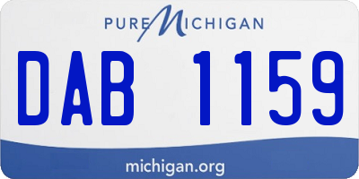 MI license plate DAB1159