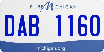 MI license plate DAB1160