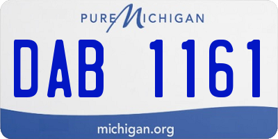 MI license plate DAB1161