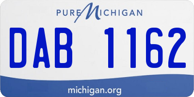 MI license plate DAB1162