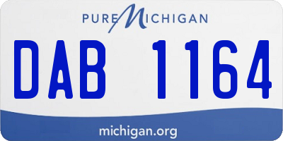 MI license plate DAB1164