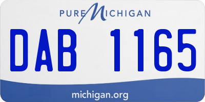 MI license plate DAB1165