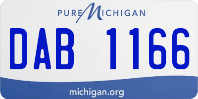 MI license plate DAB1166