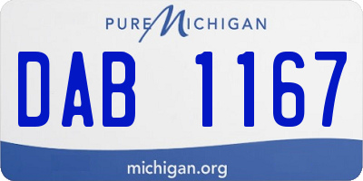 MI license plate DAB1167