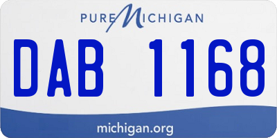 MI license plate DAB1168