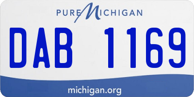 MI license plate DAB1169