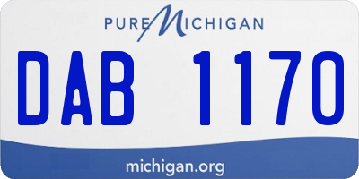 MI license plate DAB1170