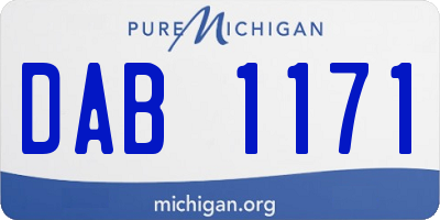 MI license plate DAB1171