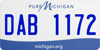 MI license plate DAB1172