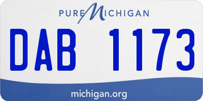 MI license plate DAB1173