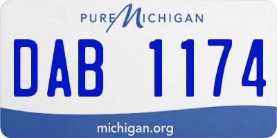 MI license plate DAB1174