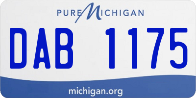 MI license plate DAB1175