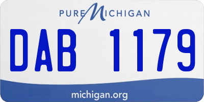 MI license plate DAB1179