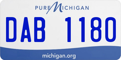 MI license plate DAB1180