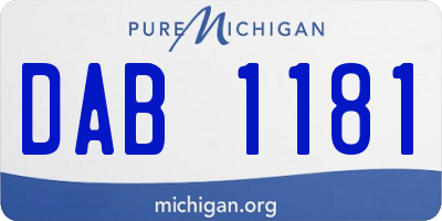 MI license plate DAB1181