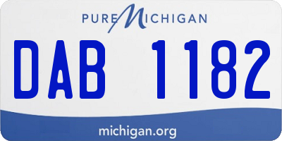 MI license plate DAB1182