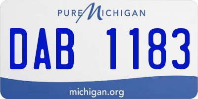 MI license plate DAB1183