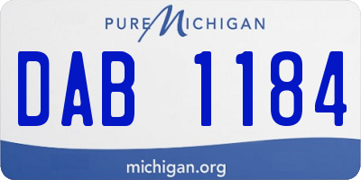 MI license plate DAB1184
