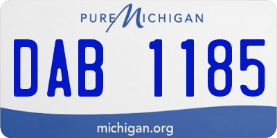 MI license plate DAB1185