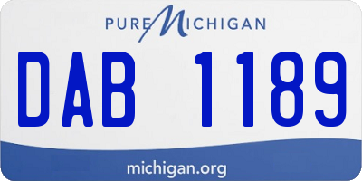 MI license plate DAB1189
