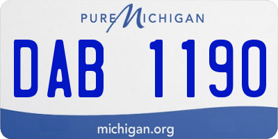 MI license plate DAB1190