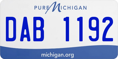 MI license plate DAB1192