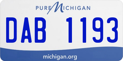 MI license plate DAB1193