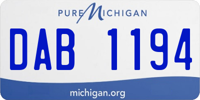 MI license plate DAB1194